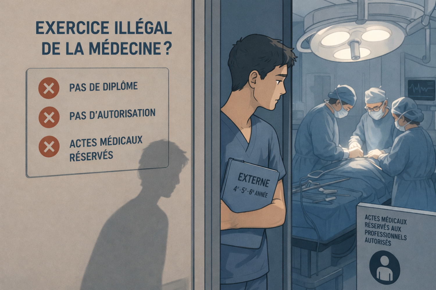 externe médecine bloc opératoire exercice illégal aide opératoire clinique